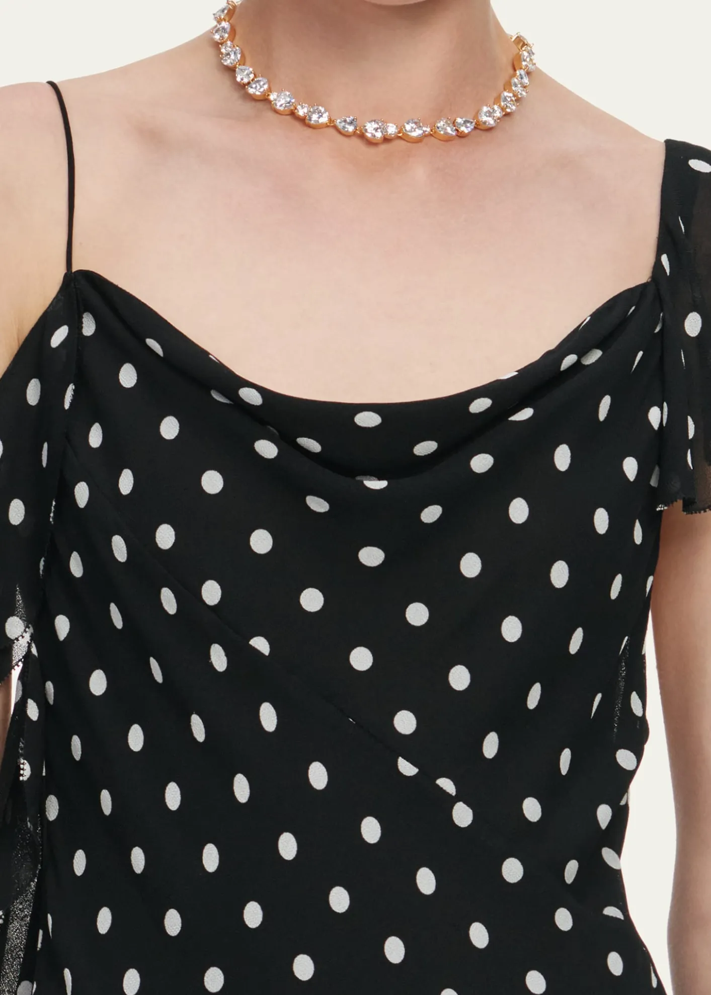 Self-PortraitPolka Dot Georgette Maxi Dress