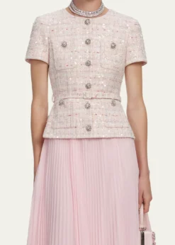 Self-PortraitSequined Bouclé Midi Dress