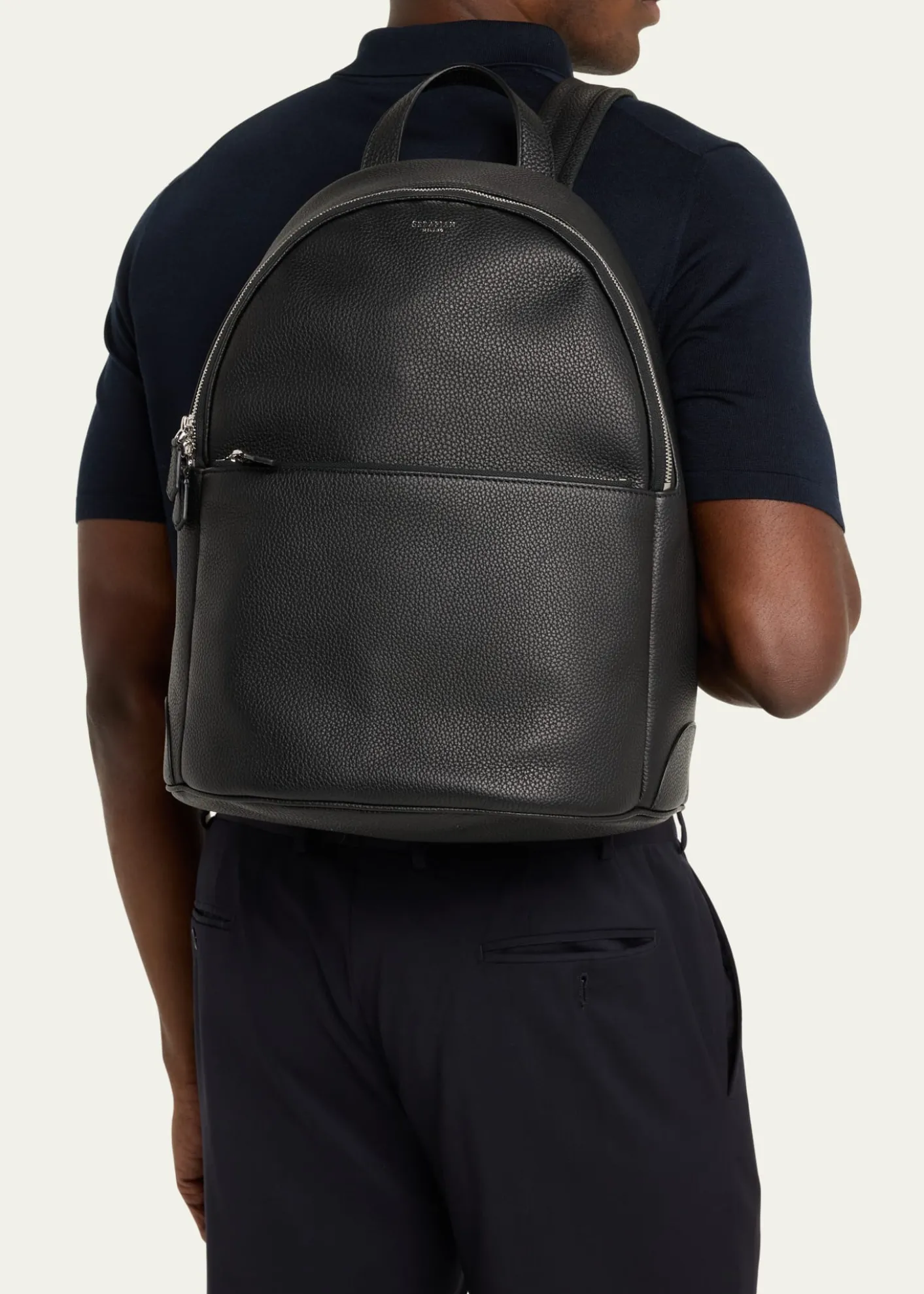 SerapianMen's Cachemire Leather Backpack