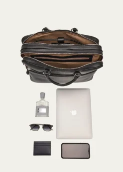 SerapianMen's Leather Double Briefcase