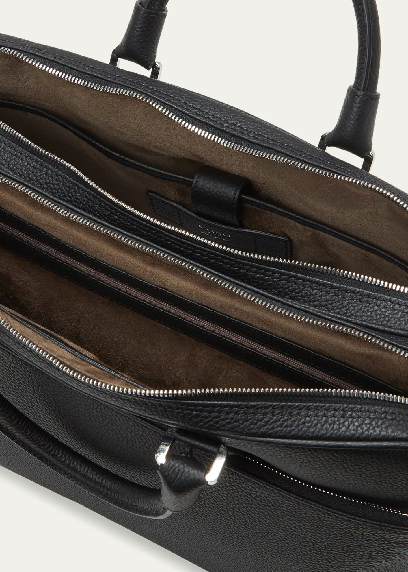 SerapianMen's Leather Double Briefcase