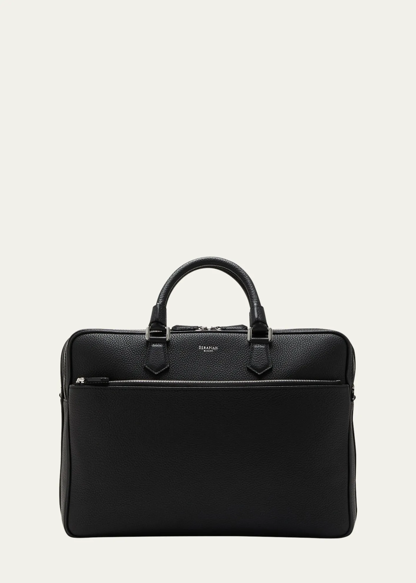 SerapianMen's Leather Double Briefcase