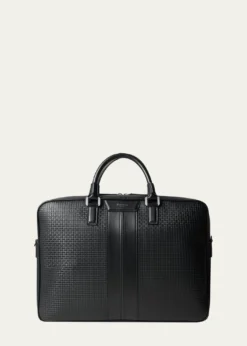 SerapianMen's Slim Stepan Canvas and Leather Briefcase