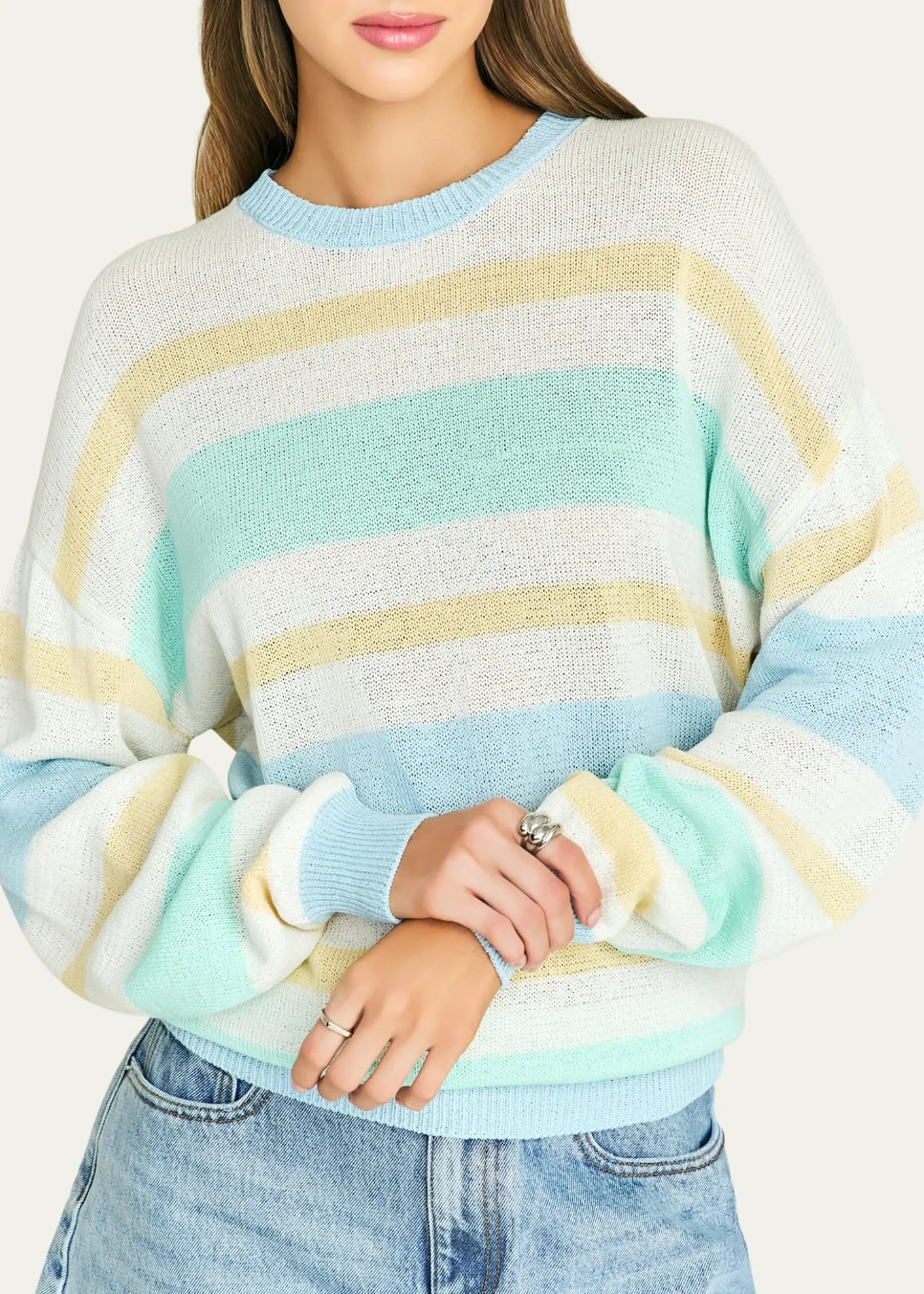 SEROYACassian Striped Linen-Blend Sweater