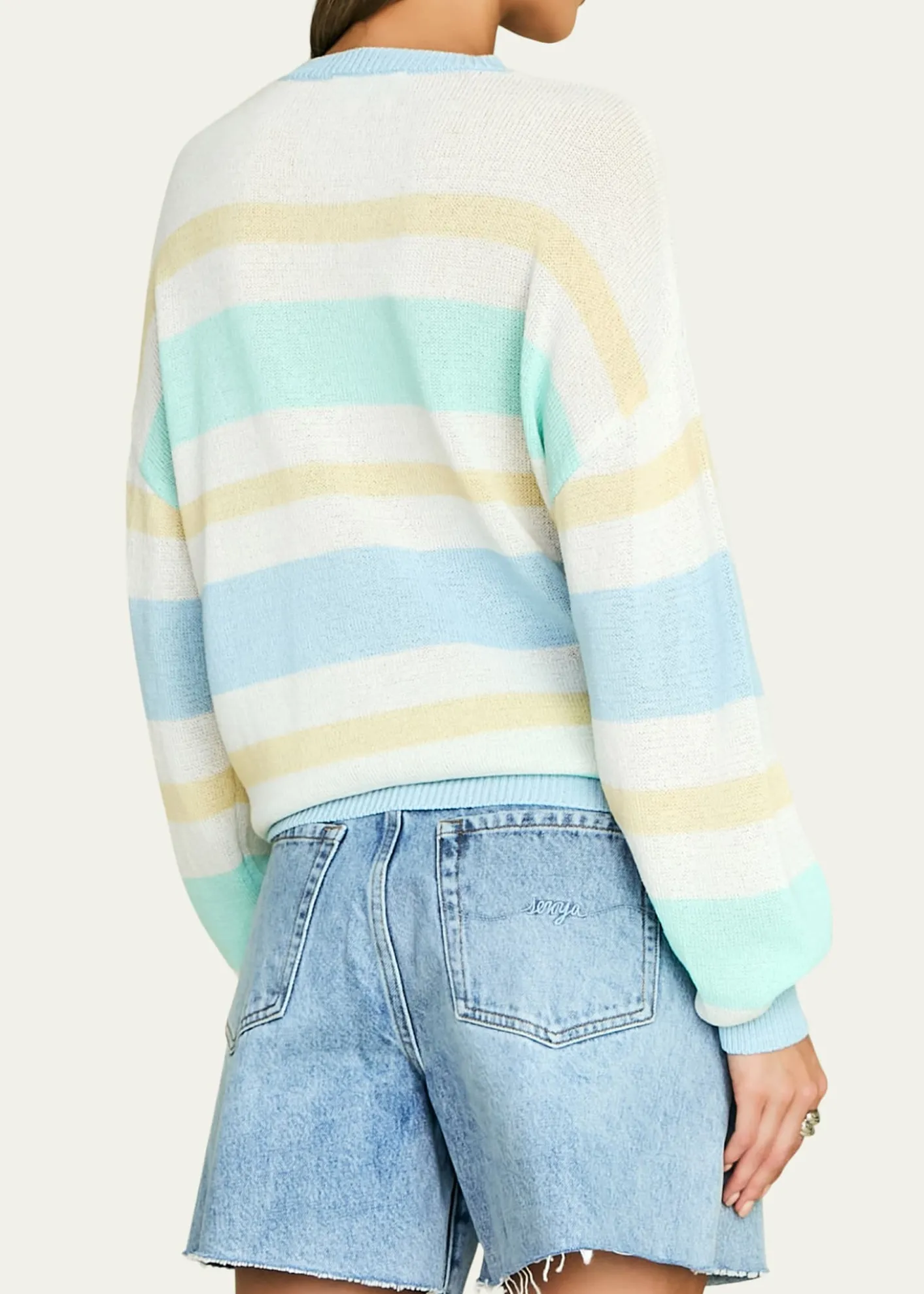 SEROYACassian Striped Linen-Blend Sweater