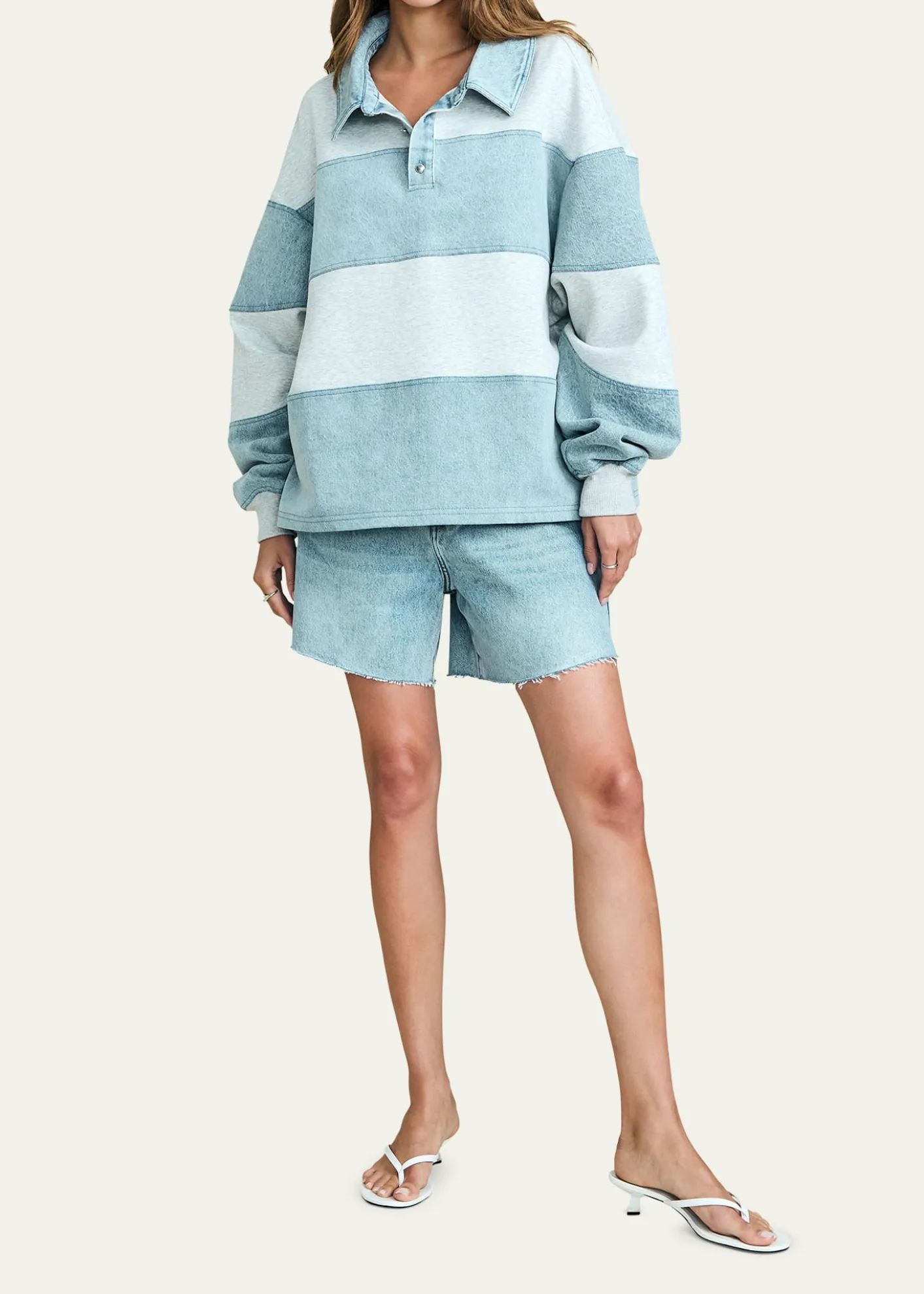 SEROYACher Striped Denim Top
