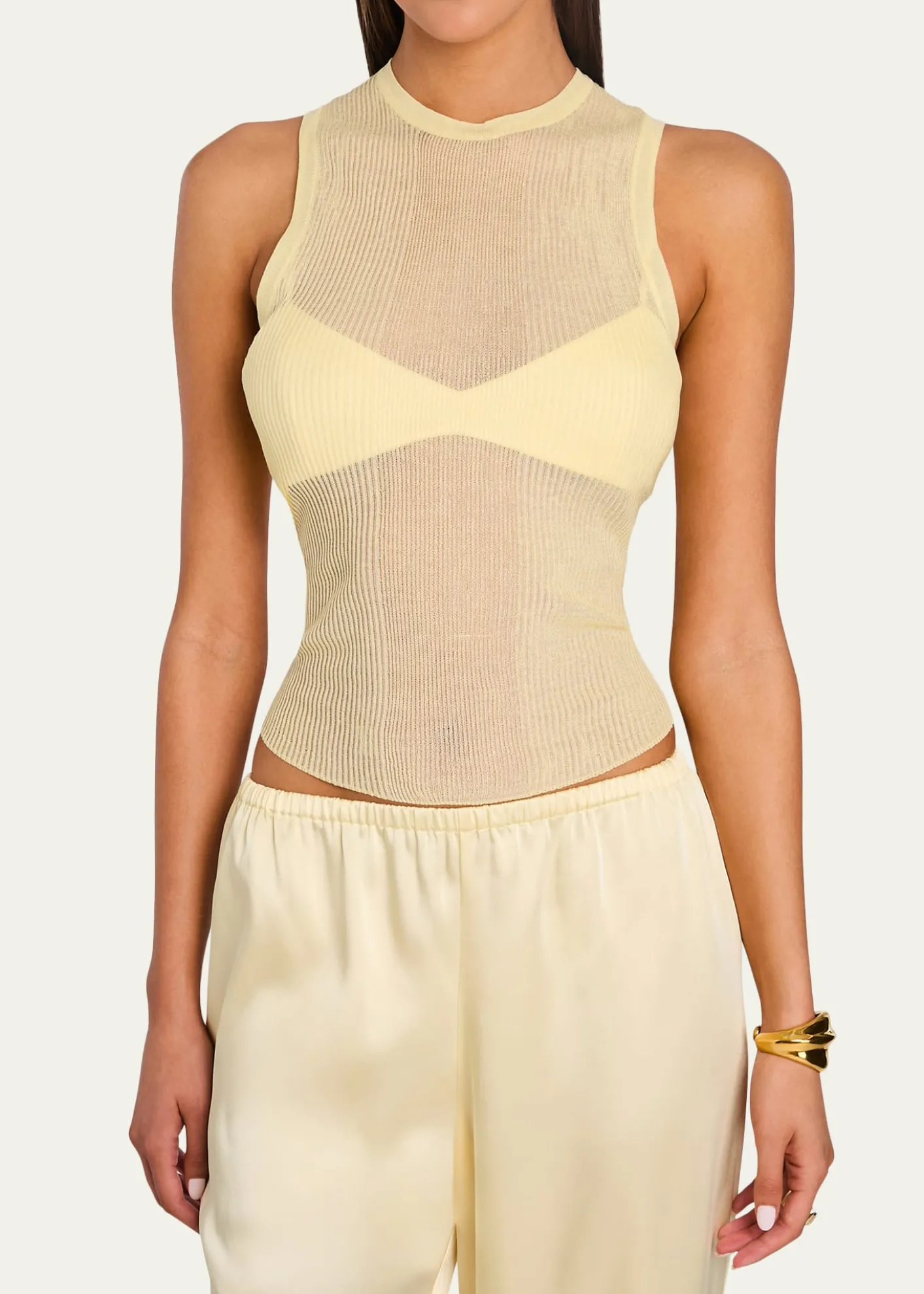 SEROYAJori Ribbed Semi-Sheer Tank Top