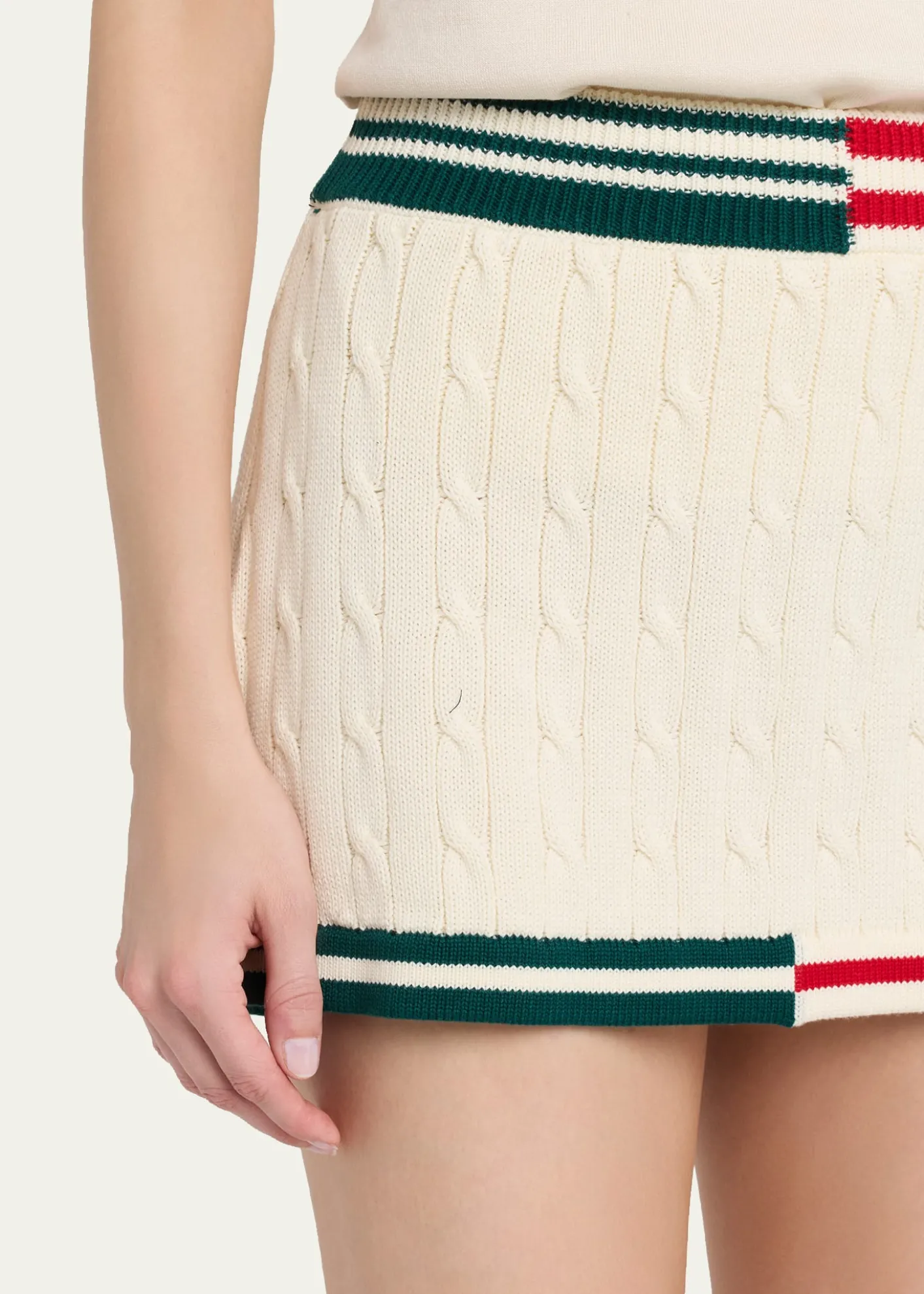 SEROYAPearson Cable-Knit Mini Skirt