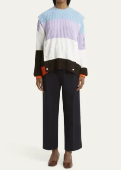 SETCHUDetachable Ribbed Button Sweater