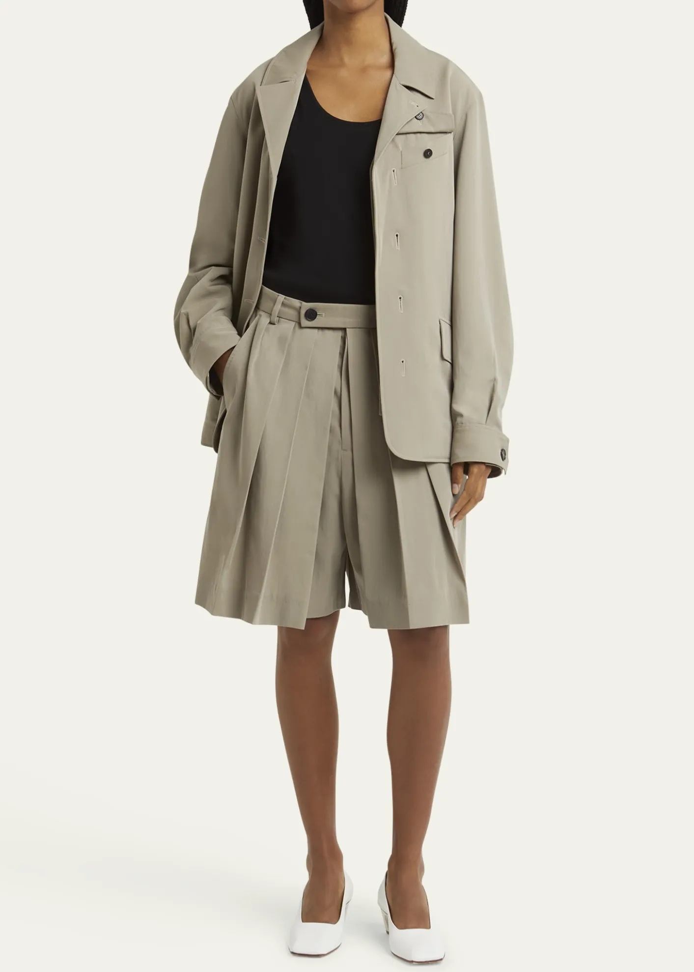 SETCHUHakama Pleated Wool Shorts