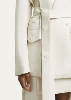 SETCHUNo Collar Origami Belted Wool Jacket