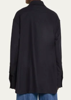 SETCHUOversized Button Down Wool Cashmere Top