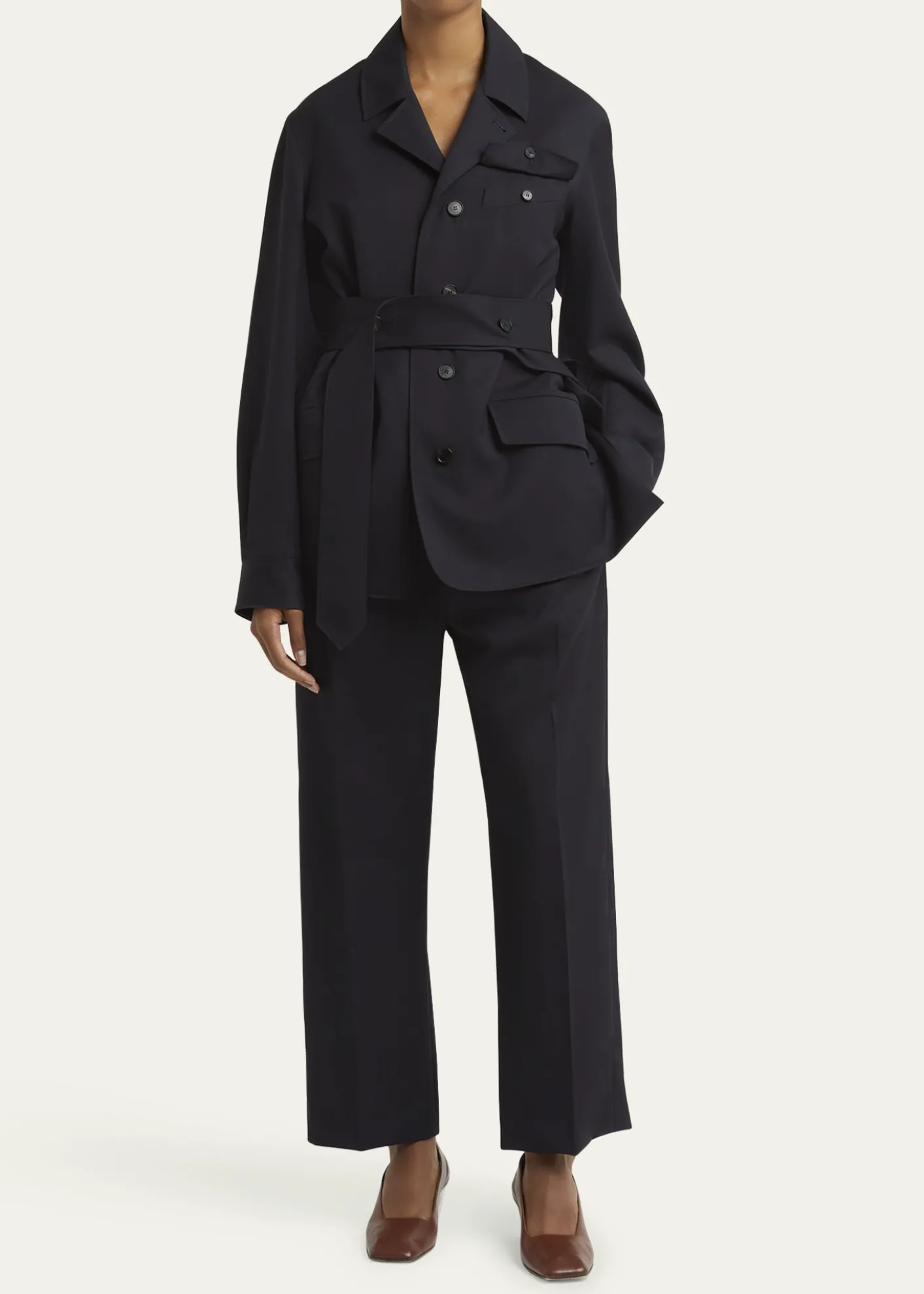 SETCHUPleated Wool Gabardine Chino Pants