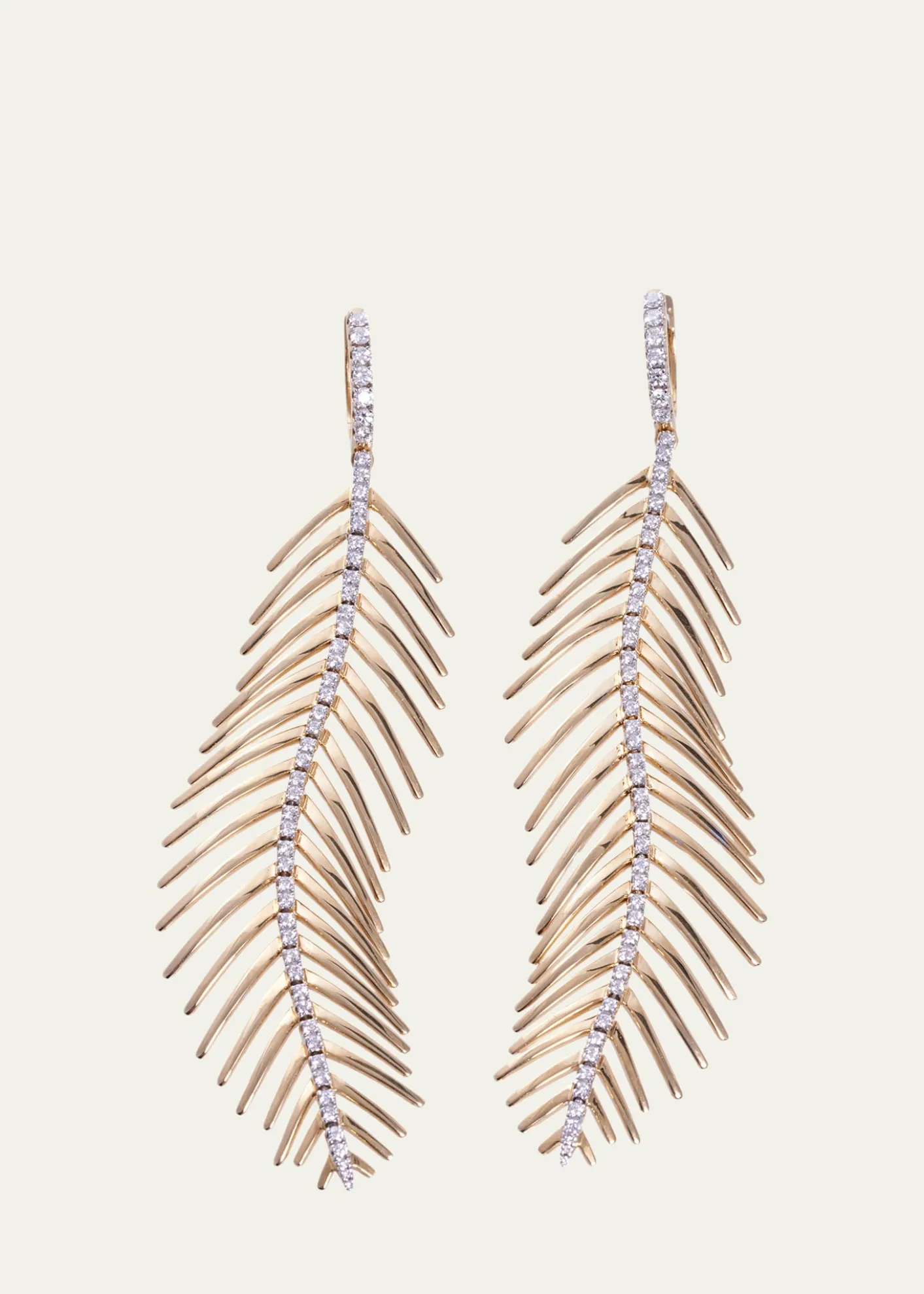 Sidney GarberFeathers That Move Earrings with Diamond Spine