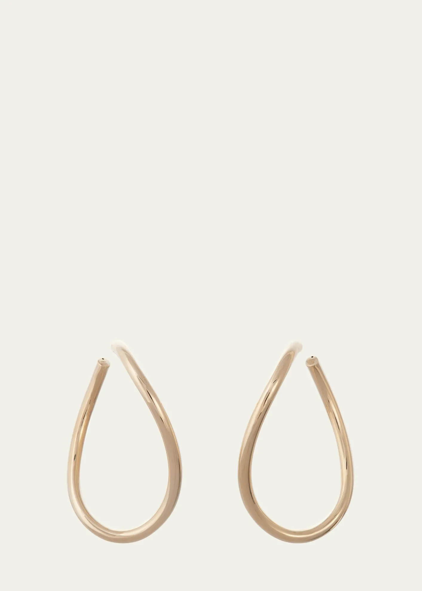Sidney Garber18K Yellow Gold Curved Oval Hoop Earrings