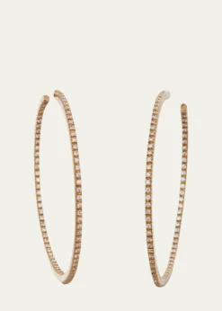 Sidney Garber18K Yellow Gold Perfect Hoop Earrings with Diamonds