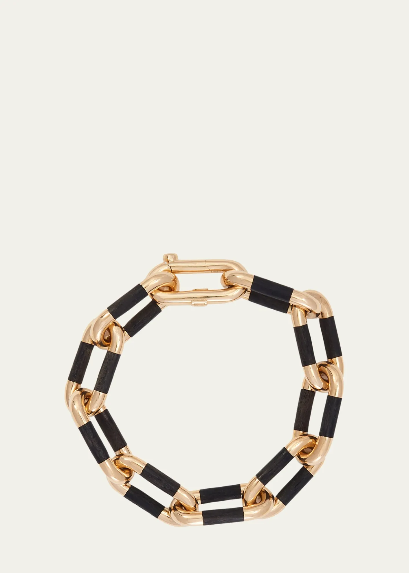 Sidney Garber18K Yellow Gold Ebony Oval Link Bracelet