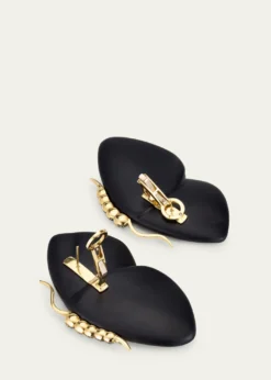 Silvia Furmanovich18K Yellow Gold Butterfly Wing Marquetry Earrings with Mother Of Pearl, Abalone Inlay and Diamonds