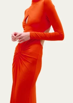 Silvia TcherassiBirdy Twisted Cutout Long-Sleeve Maxi Dress