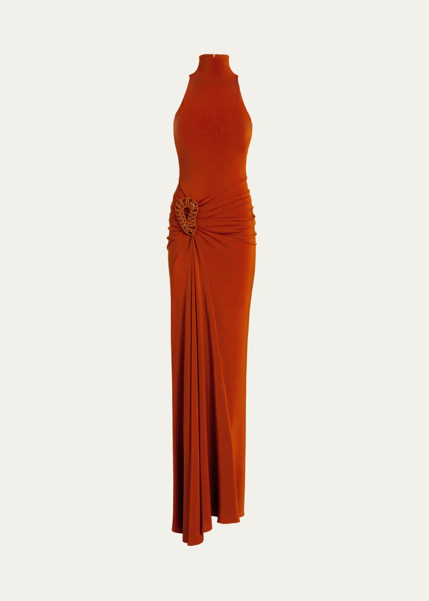 Silvia TcherassiFrances Embellished Ruched Sleeveless Maxi Dress