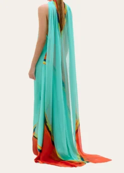 Silvia TcherassiSabina Cape Halter Maxi Dress