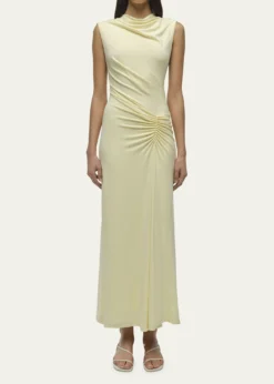 SIMKHAIAcacia Sleeveless Ruched Midi Dress