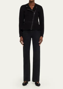SIMKHAIAndi Mixed-Knit Cotton Peplum Jacket