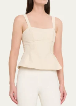 SIMKHAIApril Cotton Faille Bustier Top