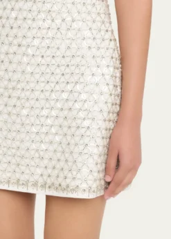 SIMKHAIBeaded Rhinestone Crepe Mini Dress