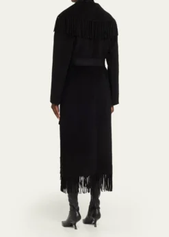 SIMKHAICarrie Belted Fringe Robe Coat