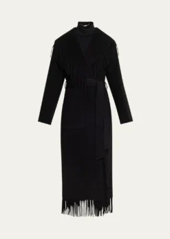 SIMKHAICarrie Belted Fringe Robe Coat
