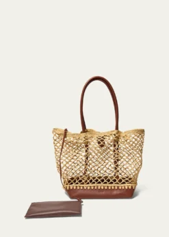 SIMKHAICaspian Open-Work Raffia Tote Bag