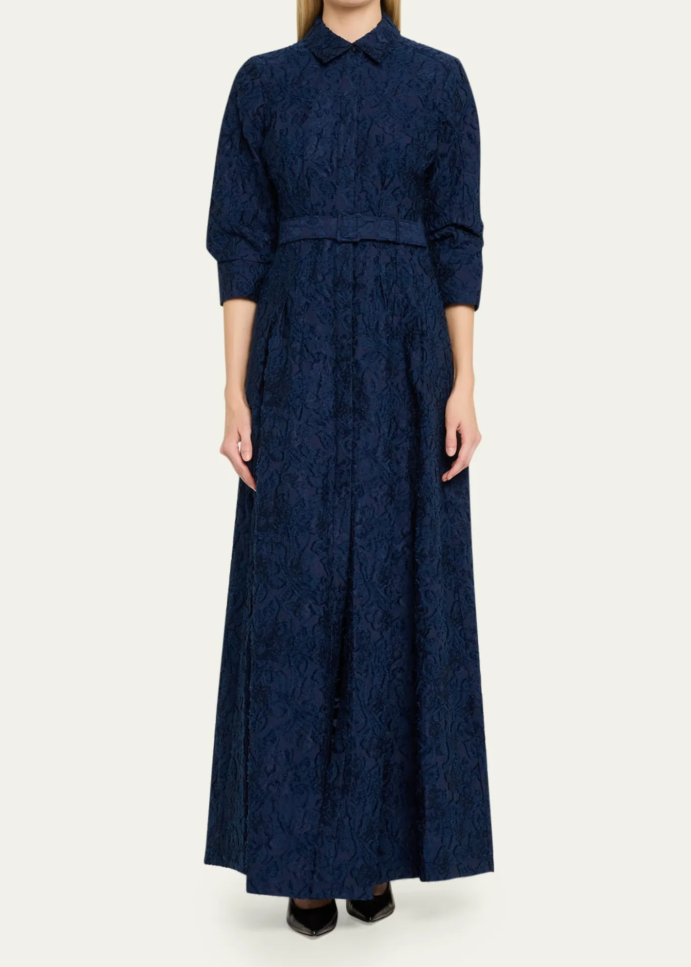 SIMKHAICourtney Belted Organza Jacquard Gown