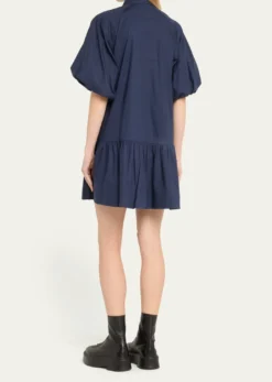 SIMKHAICrissy Puff-Sleeve Cotton Poplin Mini Shirtdress