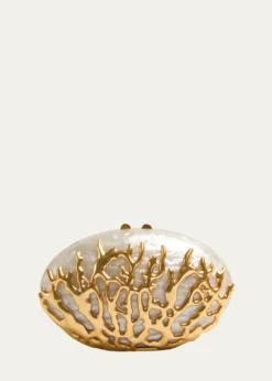 SIMKHAIDylan Coral Acrylic Minaudiere Clutch Bag