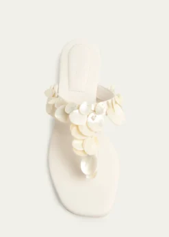 SIMKHAIElin Shell Leather Thong Sandals