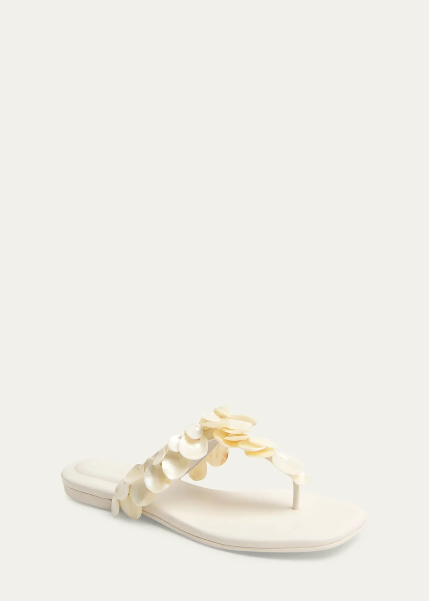 SIMKHAIElin Shell Leather Thong Sandals