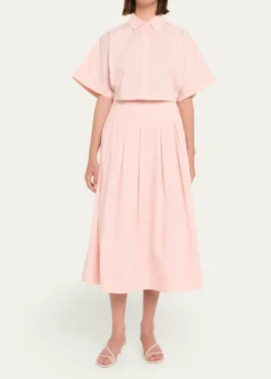 SIMKHAIElora Poplin Midi Skirt