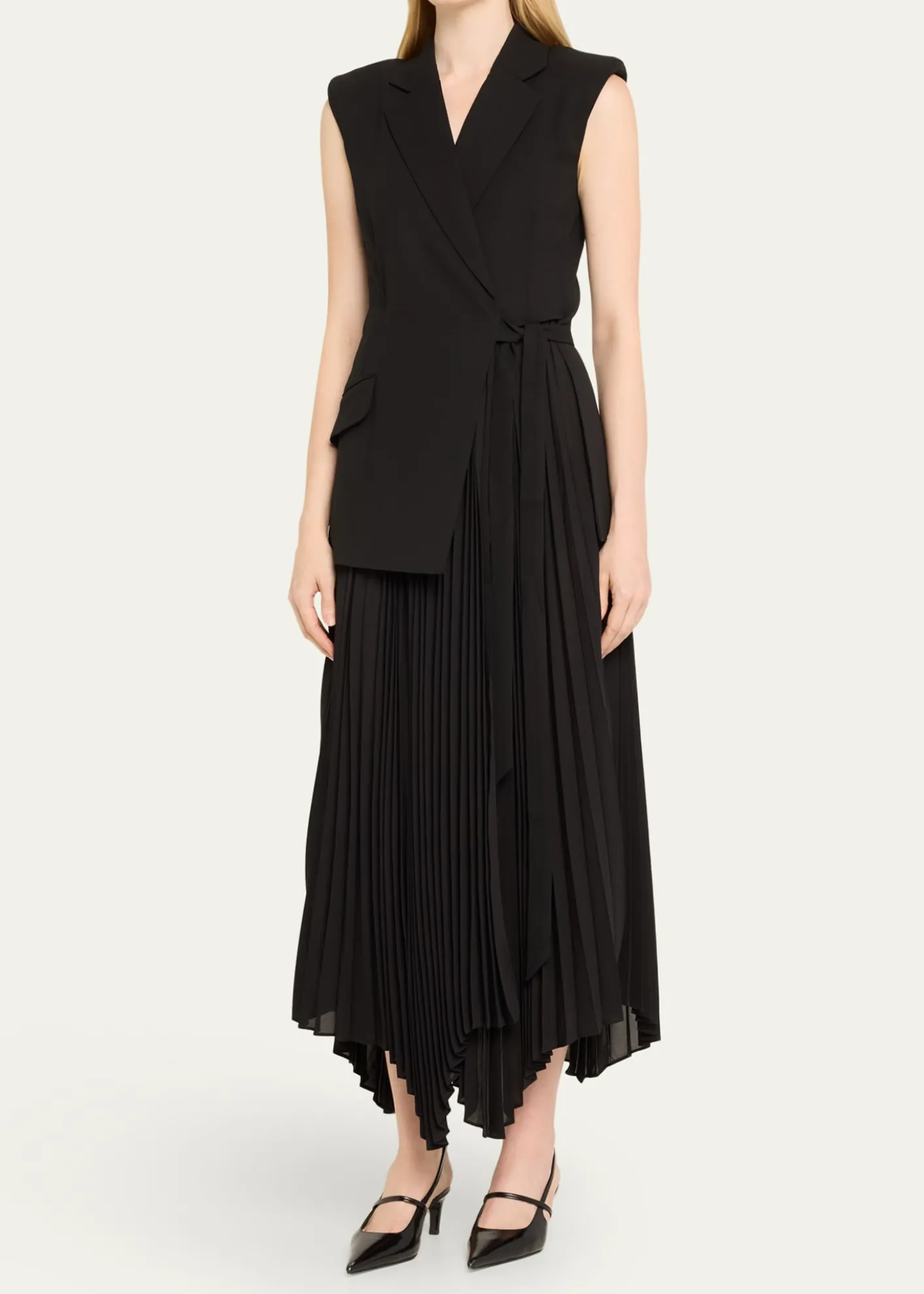 SIMKHAIHelena Combo Blazer Sleeveless Midi Dress
