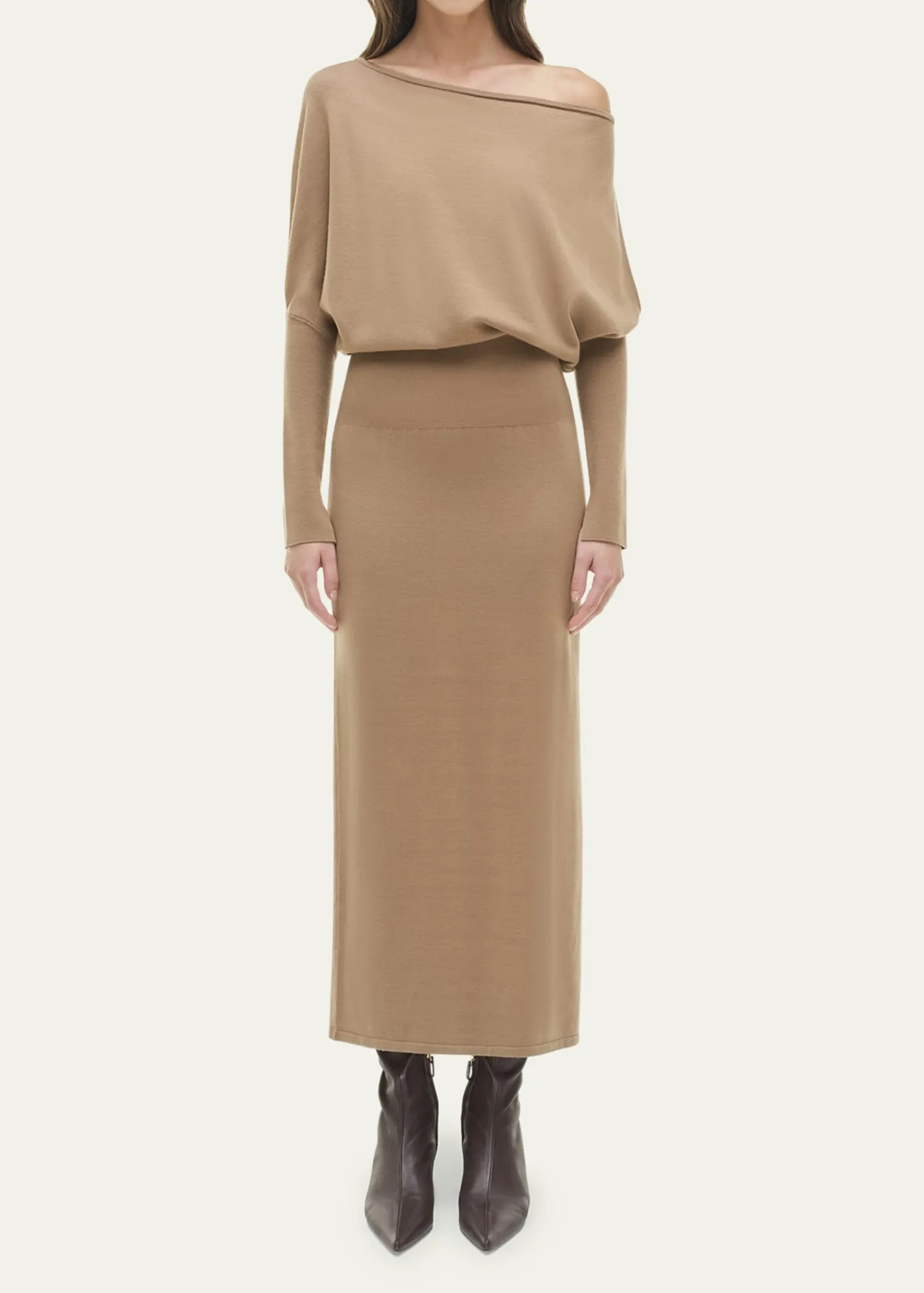 SIMKHAIJanese Off-The-Shoulder Knit Midi Dress