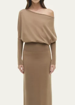 SIMKHAIJanese Off-The-Shoulder Knit Midi Dress