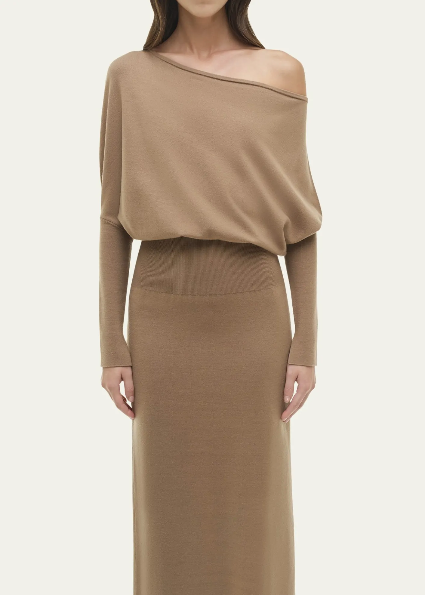 SIMKHAIJanese Off-The-Shoulder Knit Midi Dress
