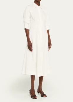 SIMKHAIJazz Poplin Pintuck Midi Shirtdress