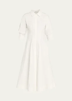 SIMKHAIJazz Poplin Pintuck Midi Shirtdress