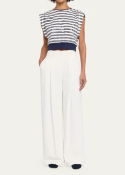SIMKHAIJoie Striped Cotton-Jersey Top