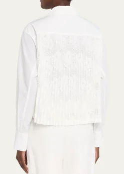 SIMKHAIKacey Cotton Lace Long-Sleeve Top