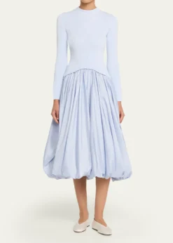 SIMKHAIKenlie Long-Sleeve Bubble Midi Dress