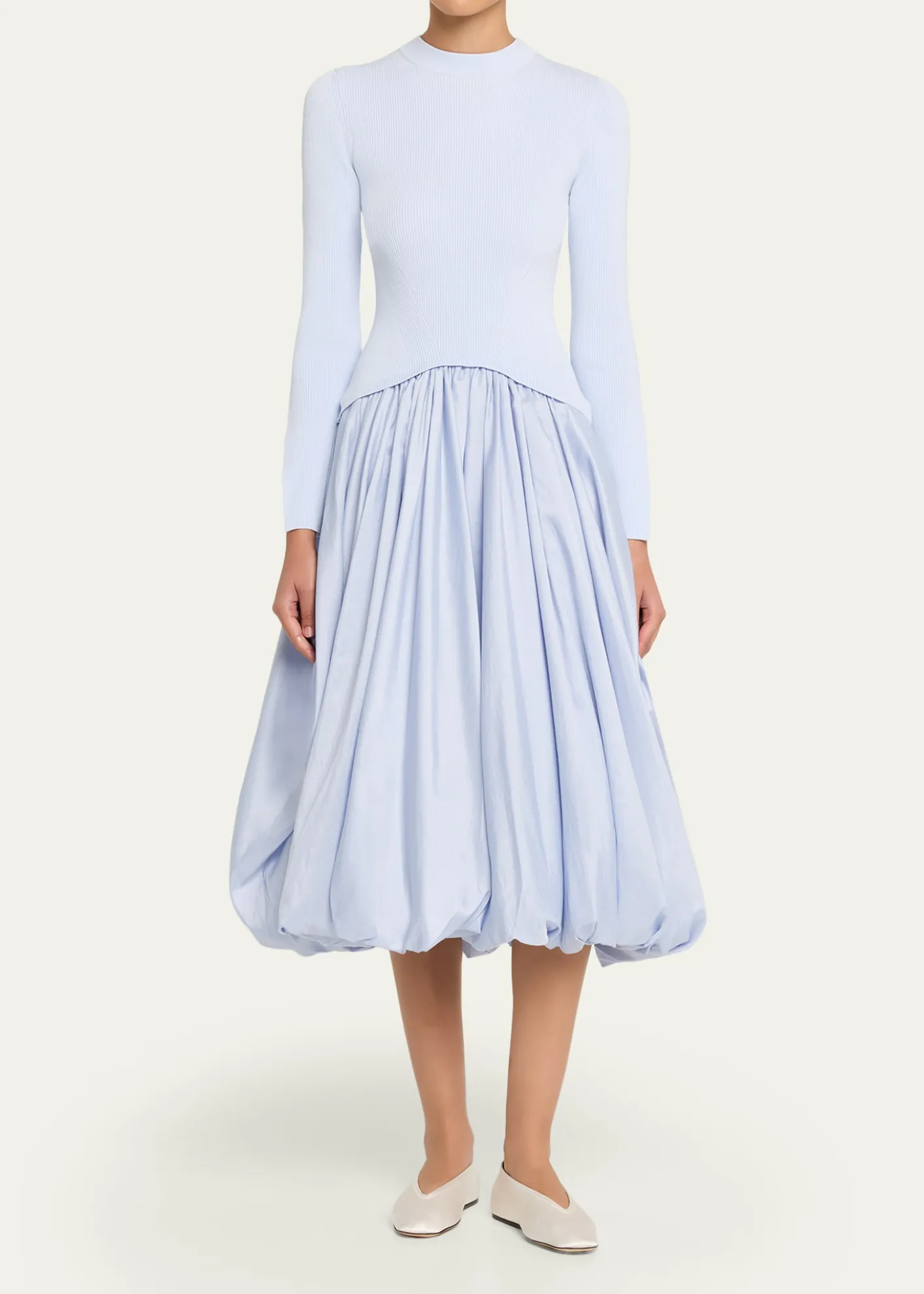 SIMKHAIKenlie Long-Sleeve Bubble Midi Dress