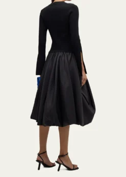 SIMKHAIKenlie Mixed Media Bubble Midi Dress