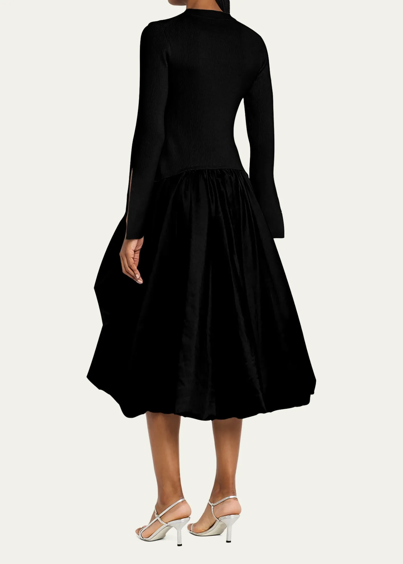 SIMKHAIKenlie Mixed Media Bubble Midi Dress